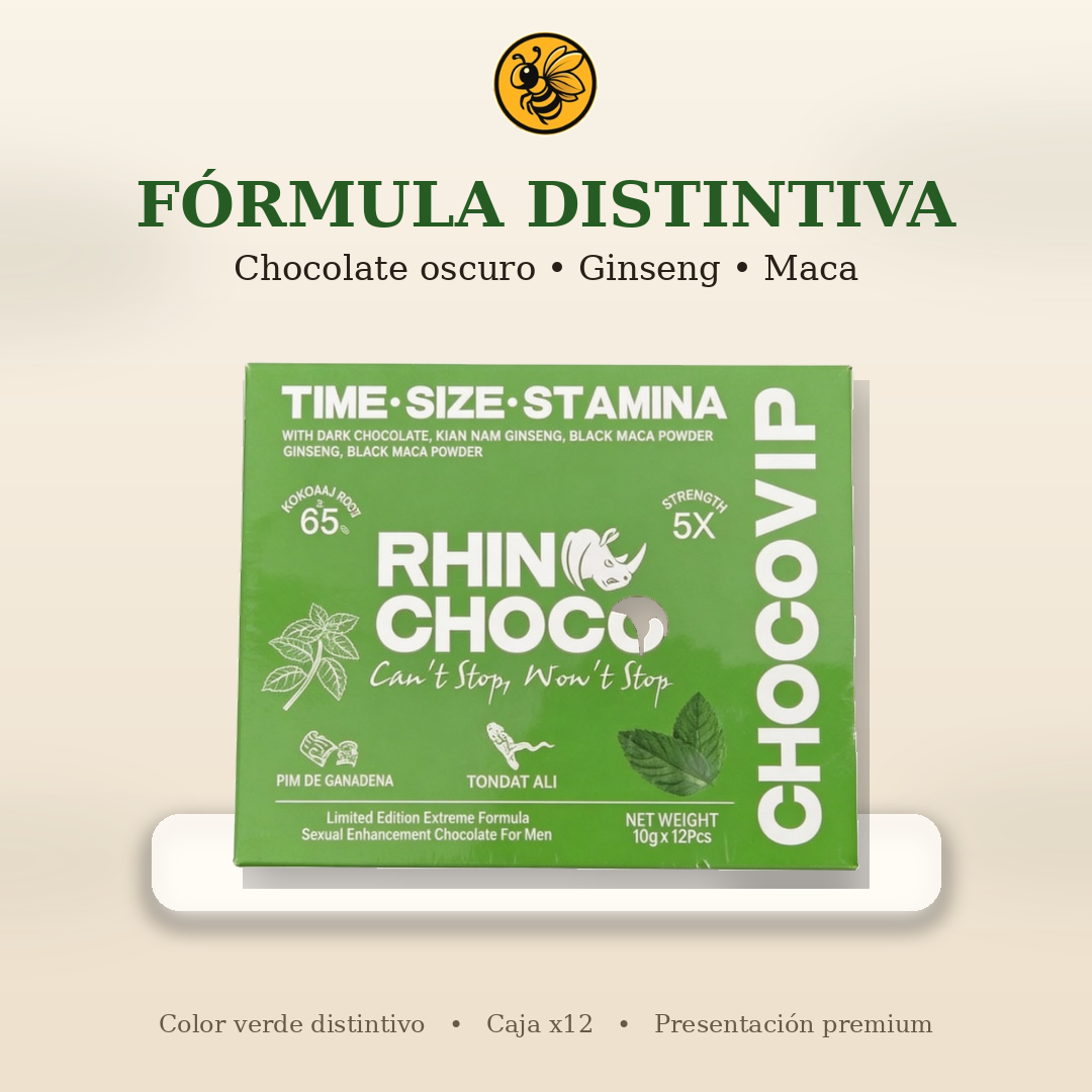 Rhinochoco Sabor menta - 1 Caja 12 sobres | CHOCOVIP