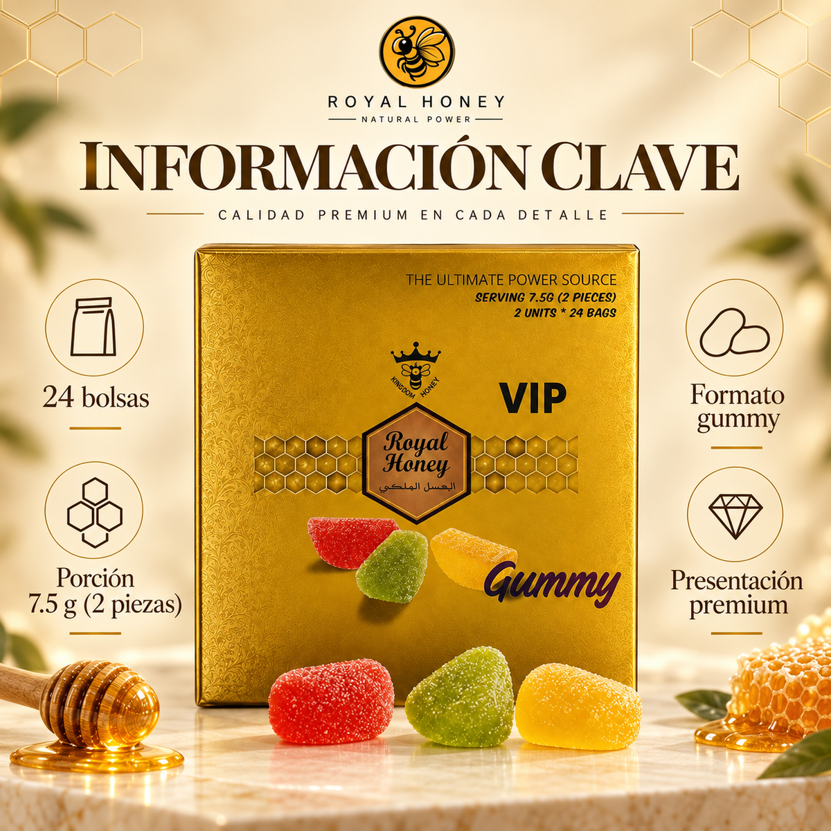 Royal Honey VIP Gomitas | 24 Piezas