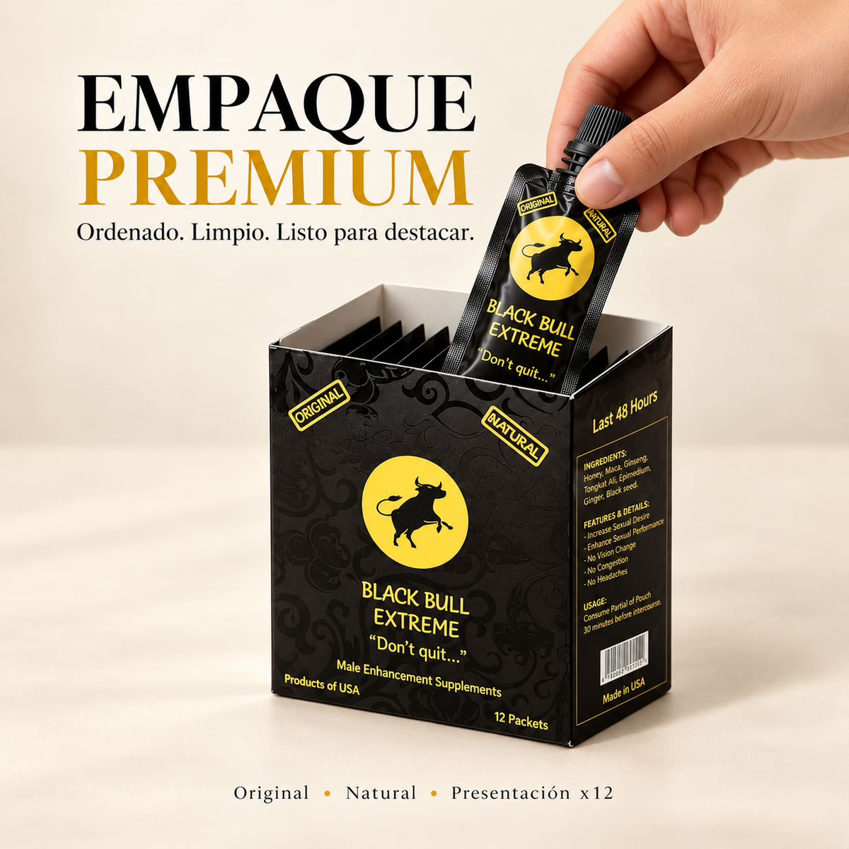 Black Bull Honey – 1 Caja 12 Sobres | Miel de Malasia