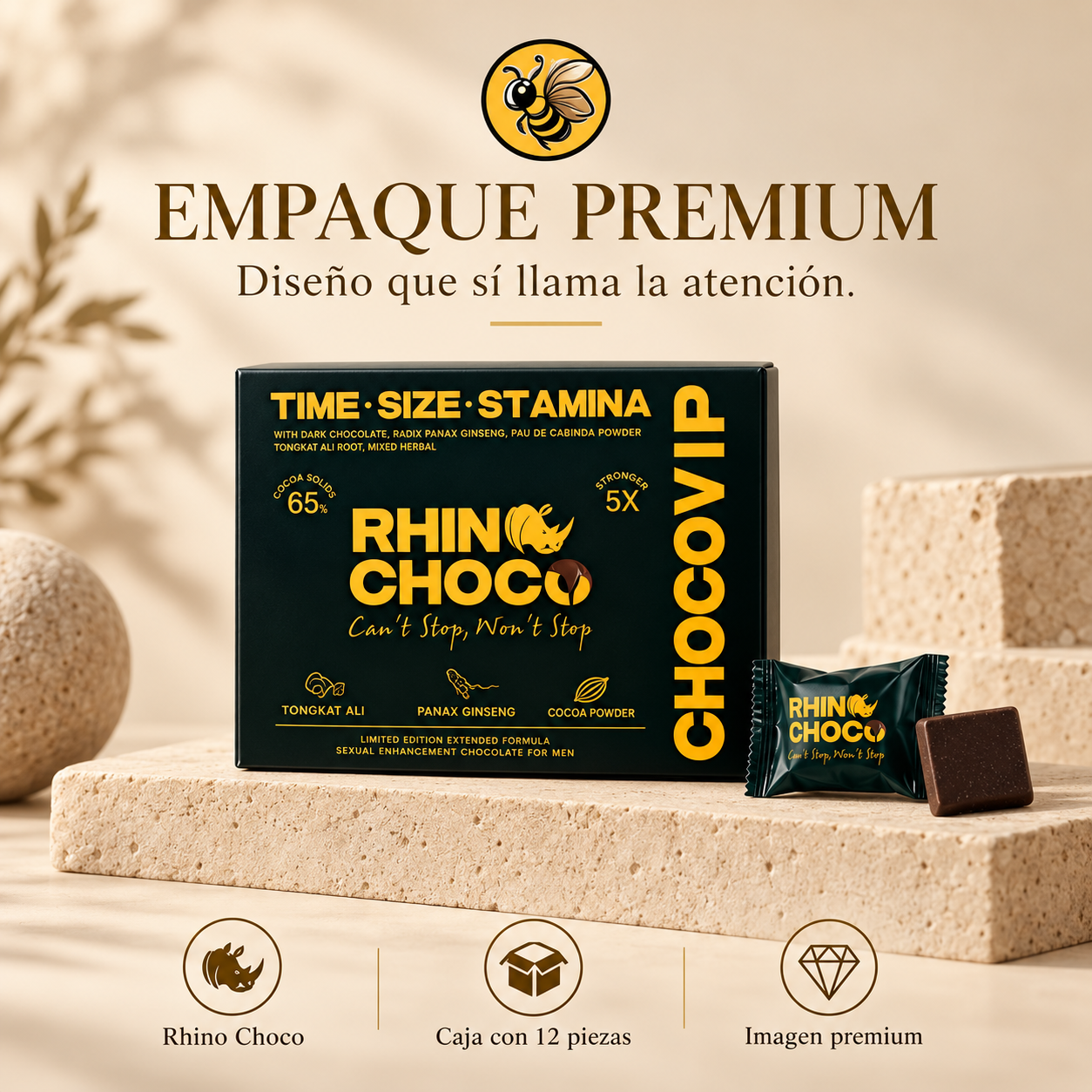 5 cajas Rhino Choco 12 pz | Pack de Entrada