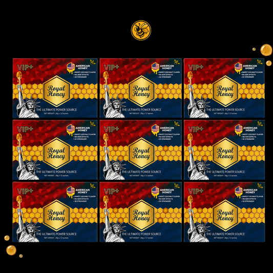 10 Cajas Royal Honey VIP+ Sabor Coco | Pack Distribuidor