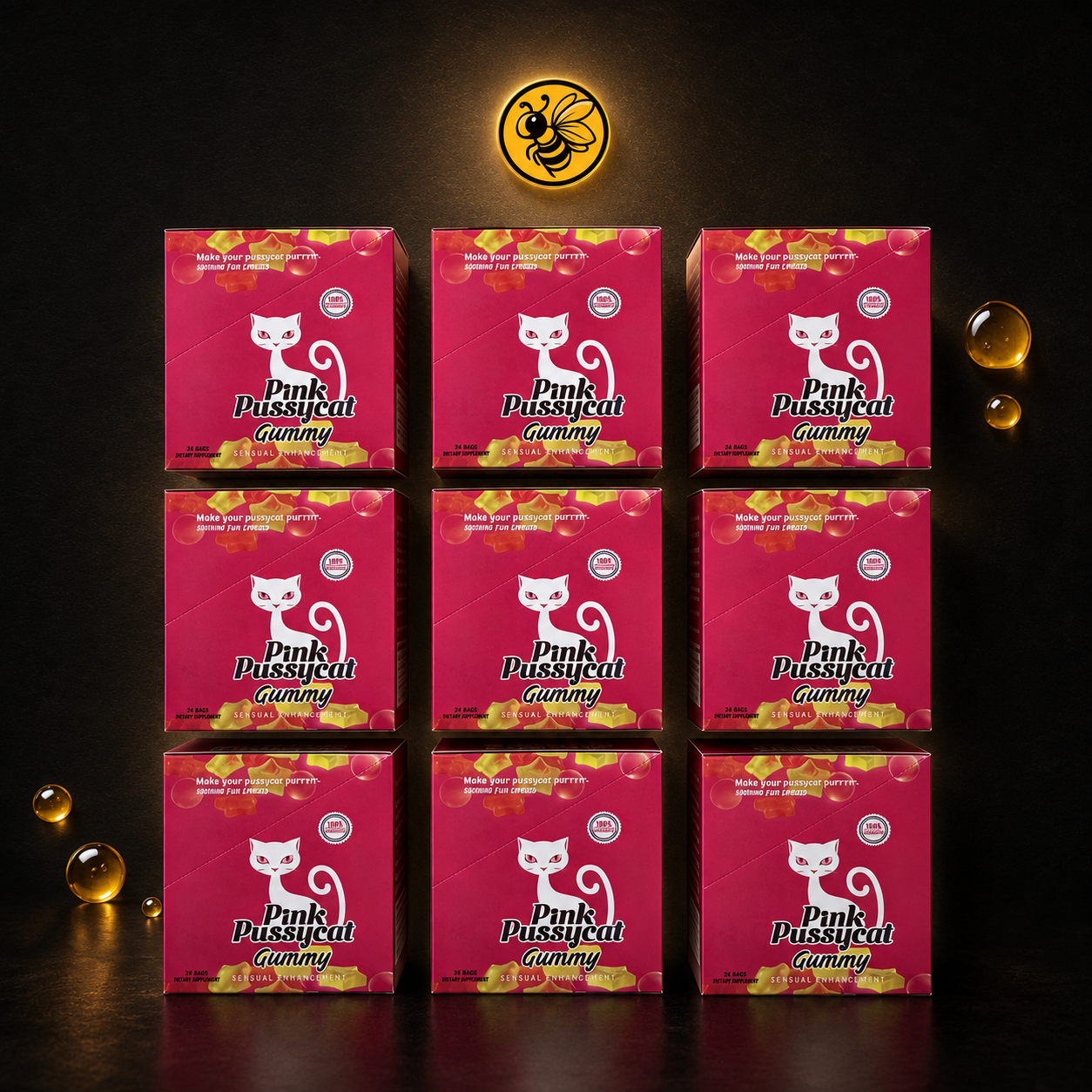 10 Cajas Pink P Cat Gummies | Pack Distribuidor