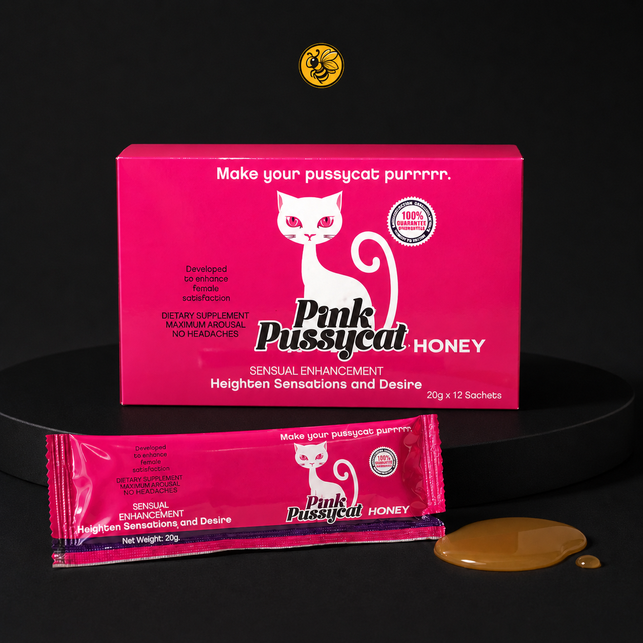 Pink P Cat Honey – 1 Caja 12 Sobres | Miel para Mujer