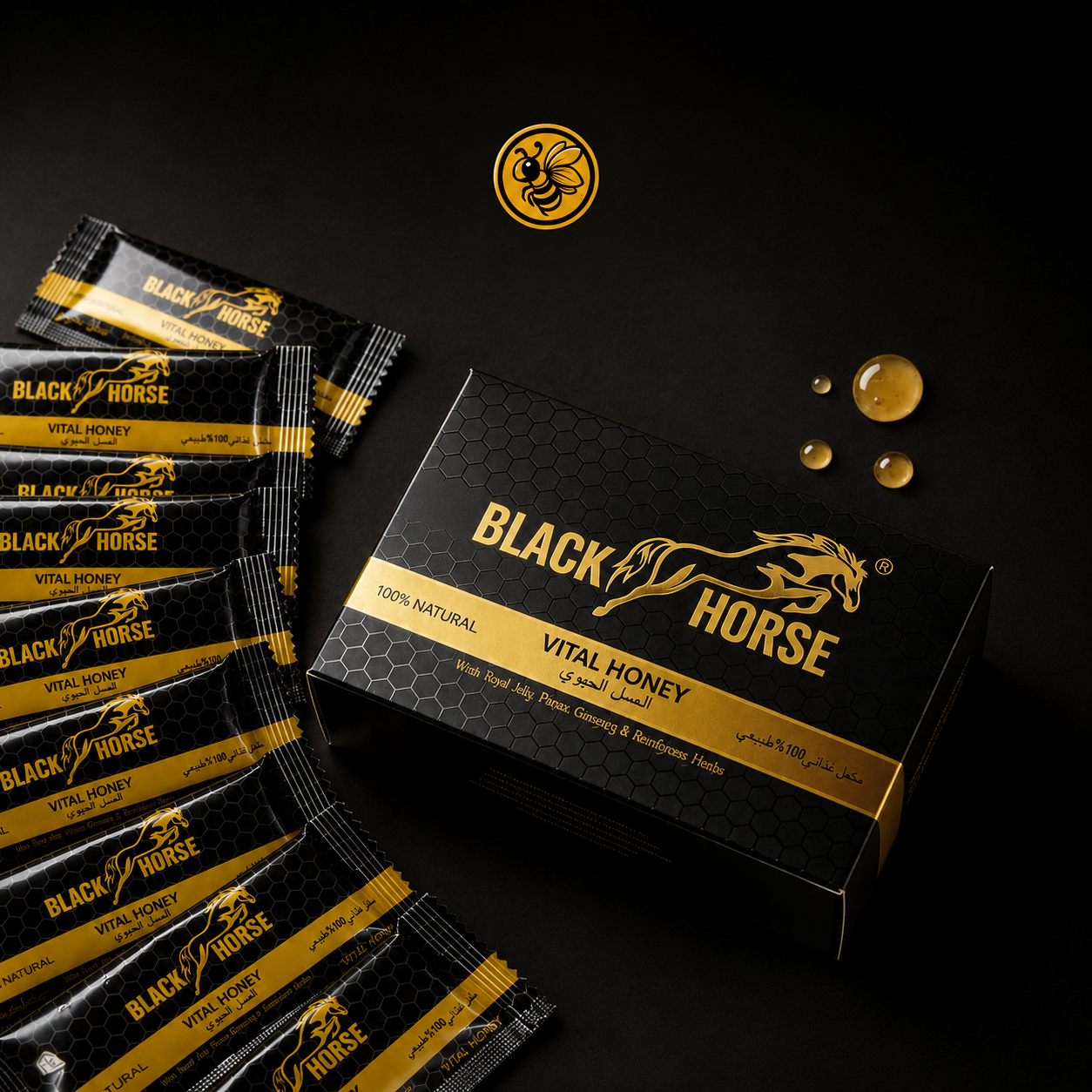 Black Horse Honey – 1 Caja 24 Sobres | Miel Malasia