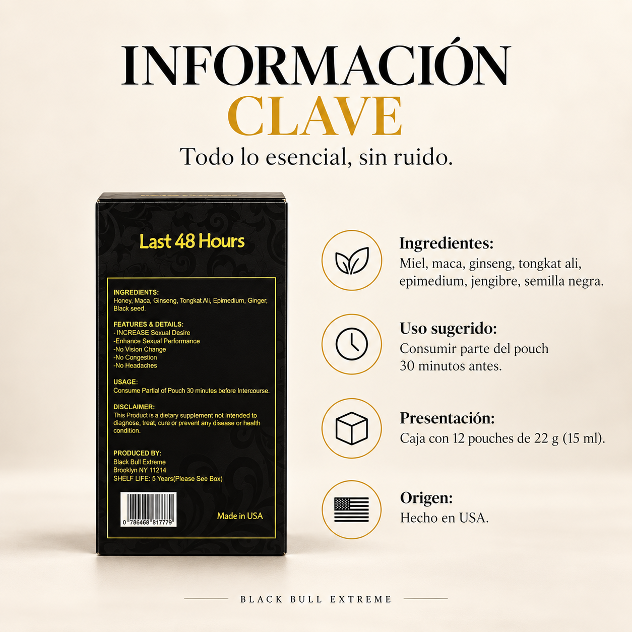 Black Bull Honey – 1 Caja 12 Sobres | Miel de Malasia