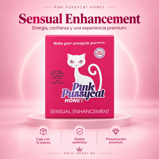 Pink P Cat Honey – 1 Caja 12 Sobres | Miel para Mujer