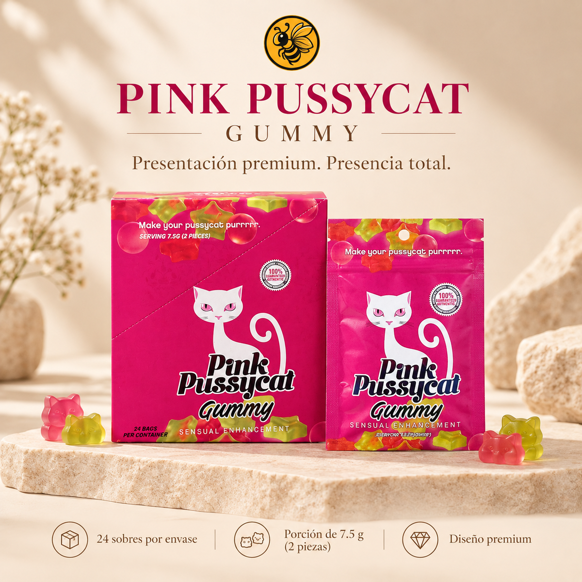 1 Caja Pink P Cat Gomitas | 24 Piezas