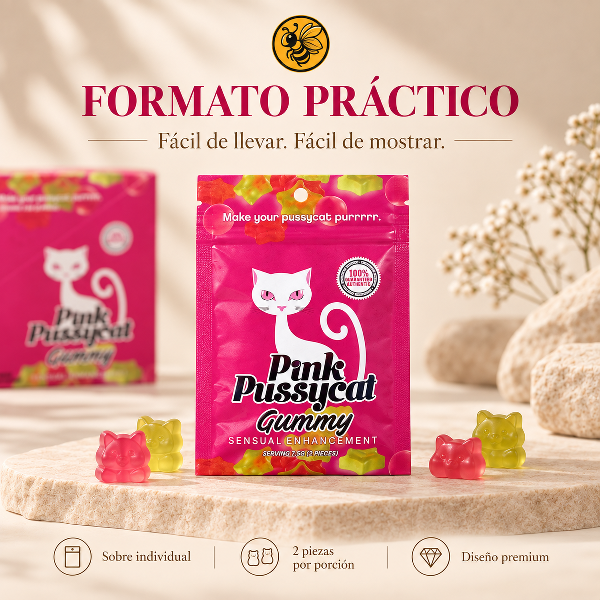 1 Caja Pink P Cat Gomitas | 24 Piezas