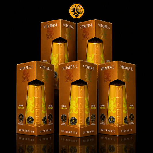 Vitafer-L 5 Bottles of 500ml - Energy and Vitality for Personal Use