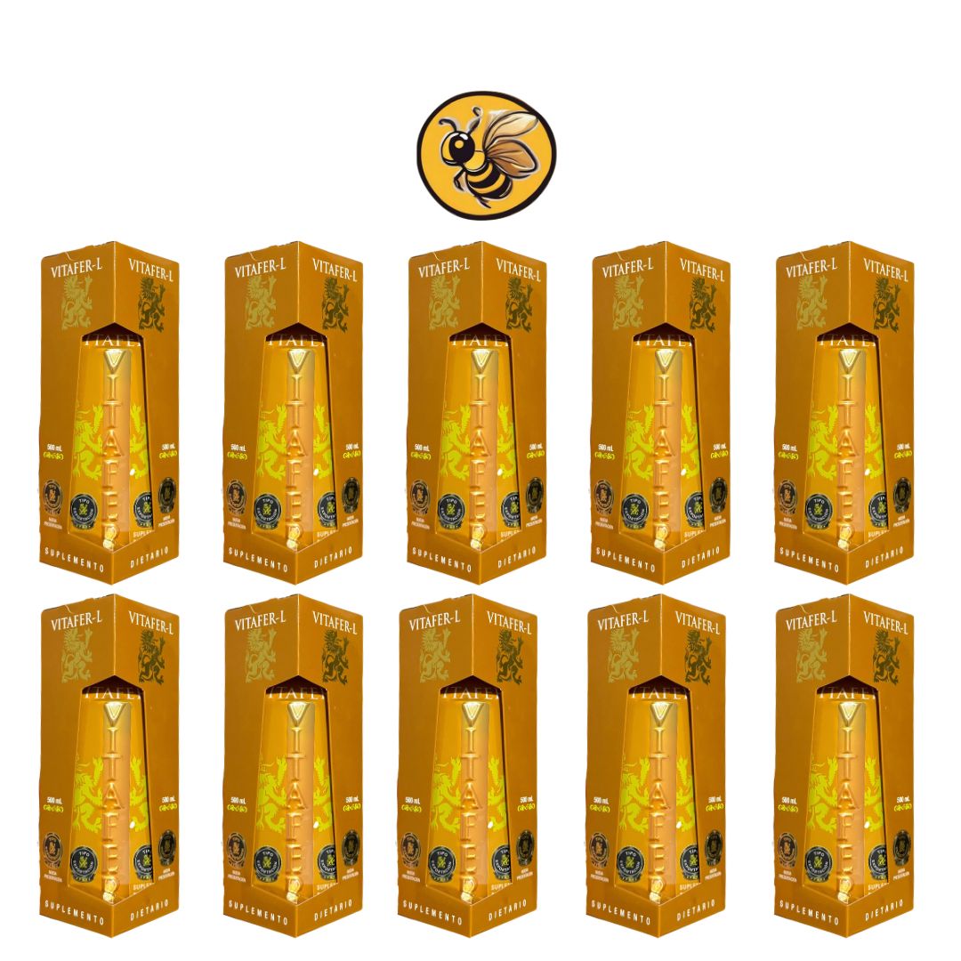 Vitafer-L 500ml - Pack de 10 Botellas, Ideal Para Compartir y Uso Diario
