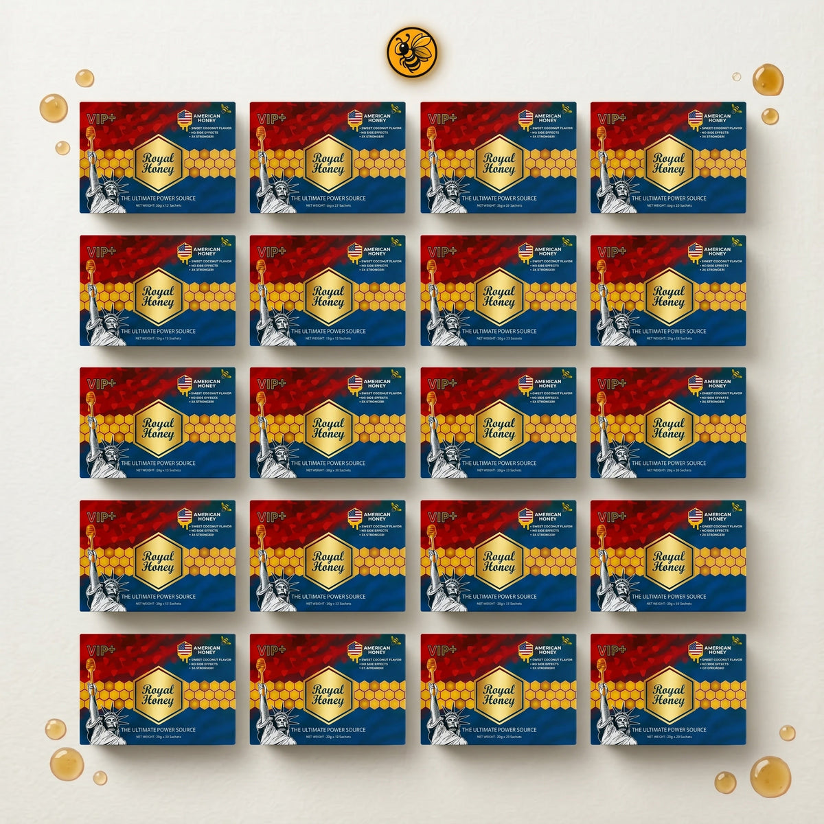 20 Boxes Royal Honey VIP+ Coconut Flavor | Pro Pack