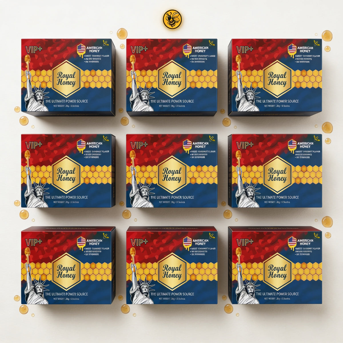 10 Boxes Royal Honey VIP+ Coconut Flavor | Distributor Pack